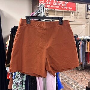 SPANX rustic orange color pull on shorts stretchy size large